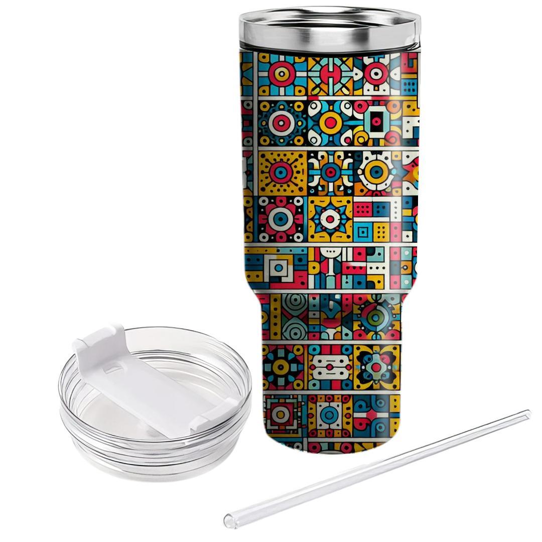 Funky Square Mosaic  Insulated Tumblers