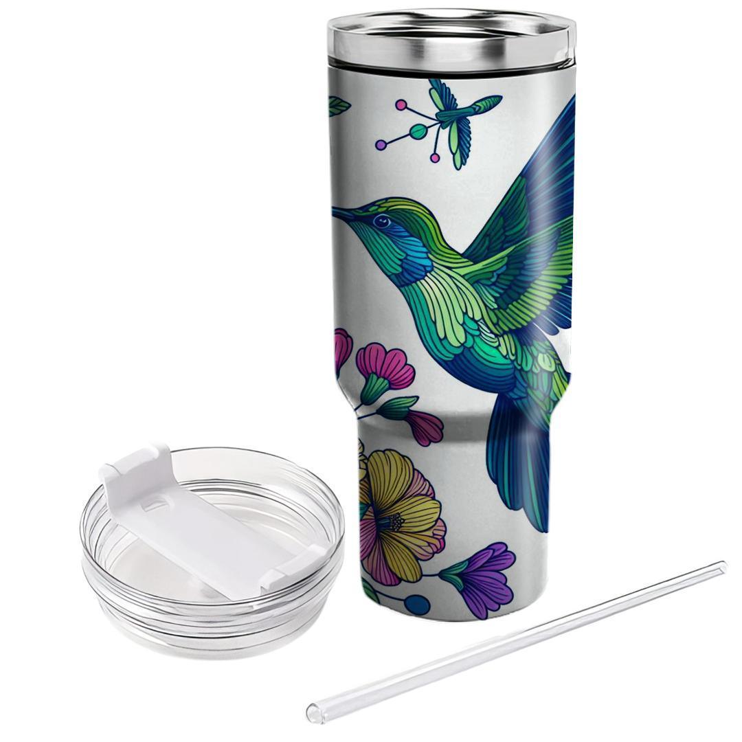 Beautiful Garden Hummingbird  Tumblers With Lids