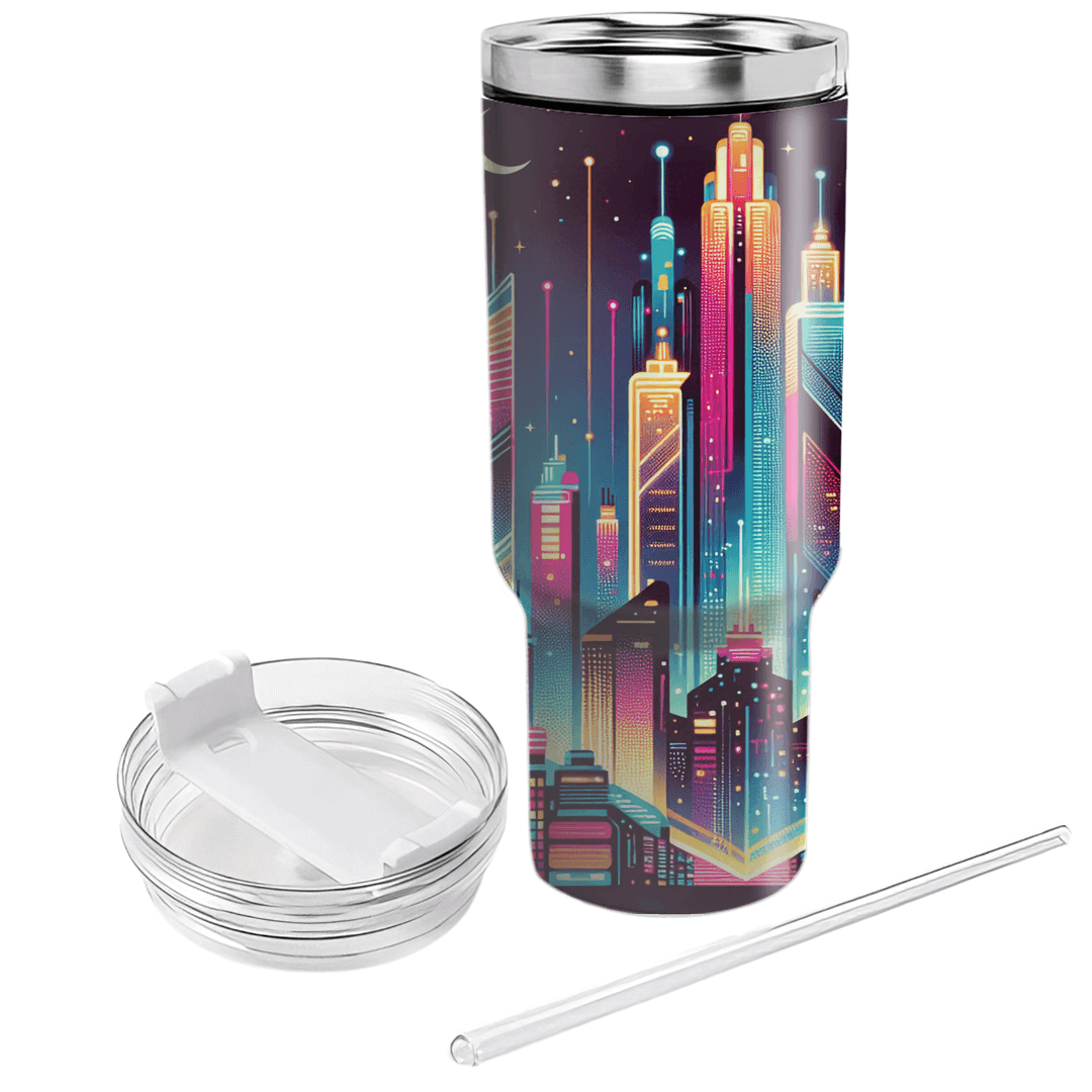 Futuristic Cityscape Travel Tumblers