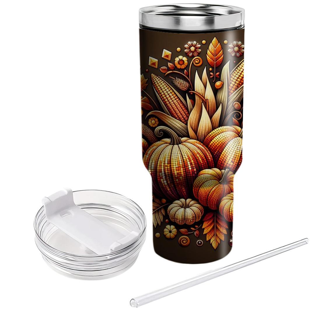 Mosaic Of Memories - Thanksgiving  Tumblers With Lids