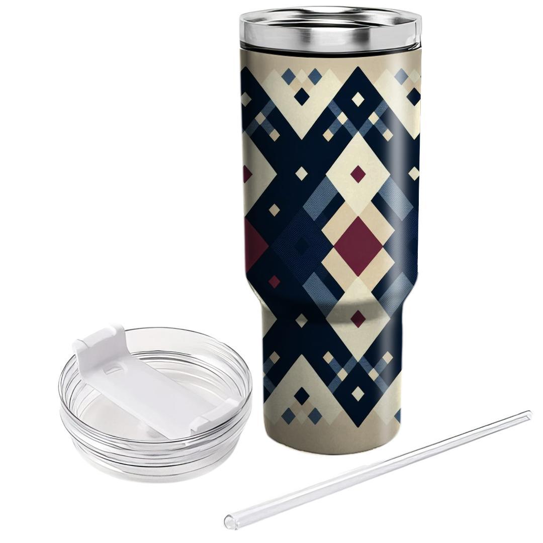 Chic Argyle Pattern  Tumblers With Lids