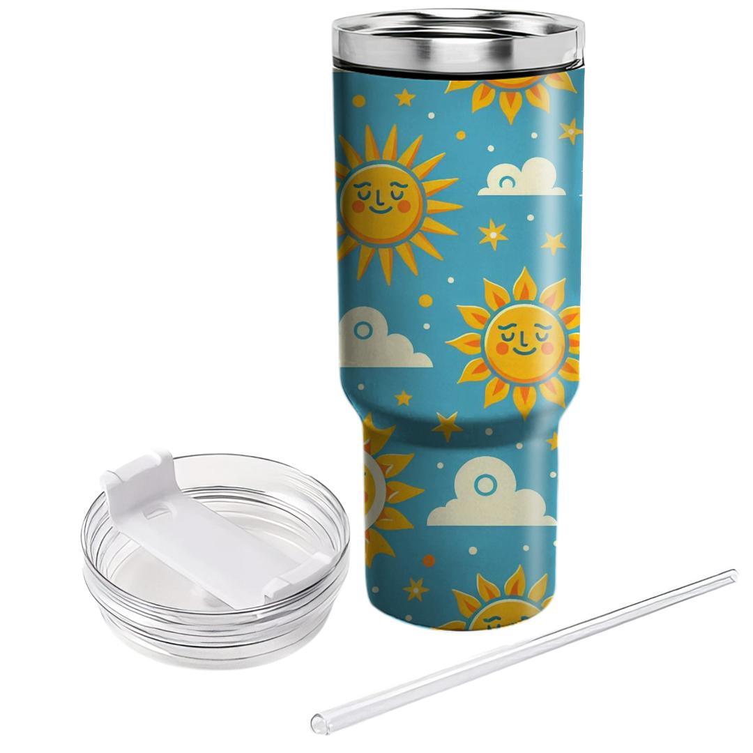 Cheerful Sunshine Pattern  Custom Tumblers