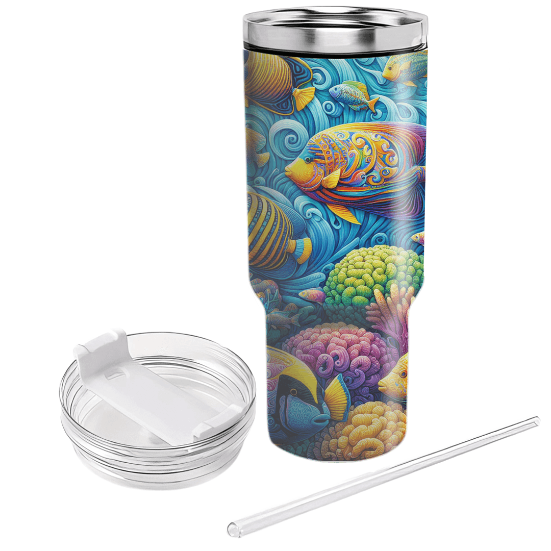 Colorful Fish Swim  Tumbler Cups