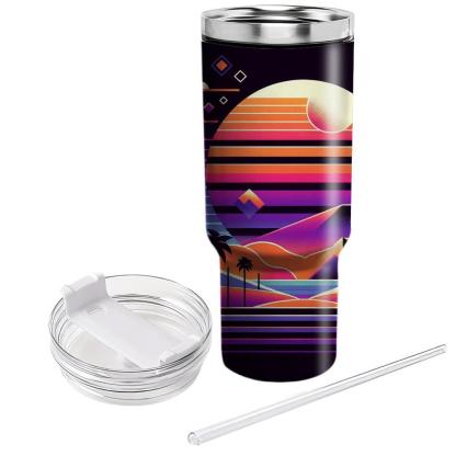 Vivid 80s Synthwave  Personalized Tumblers