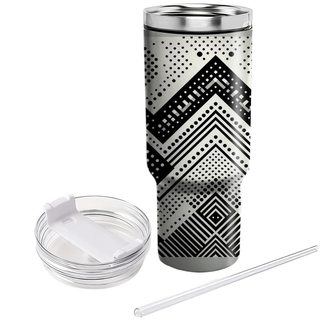 Elegant Dotted Chevron  Travel Tumblers