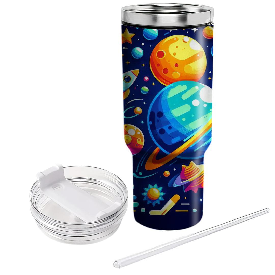 Funky Cosmic Exploration  Travel Tumblers