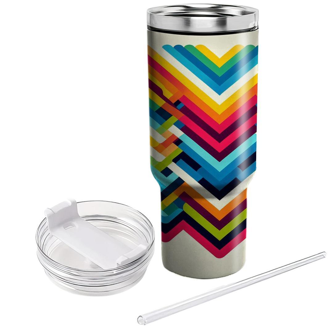 Prismatic Chevron Adventure  Decorative Tumblers