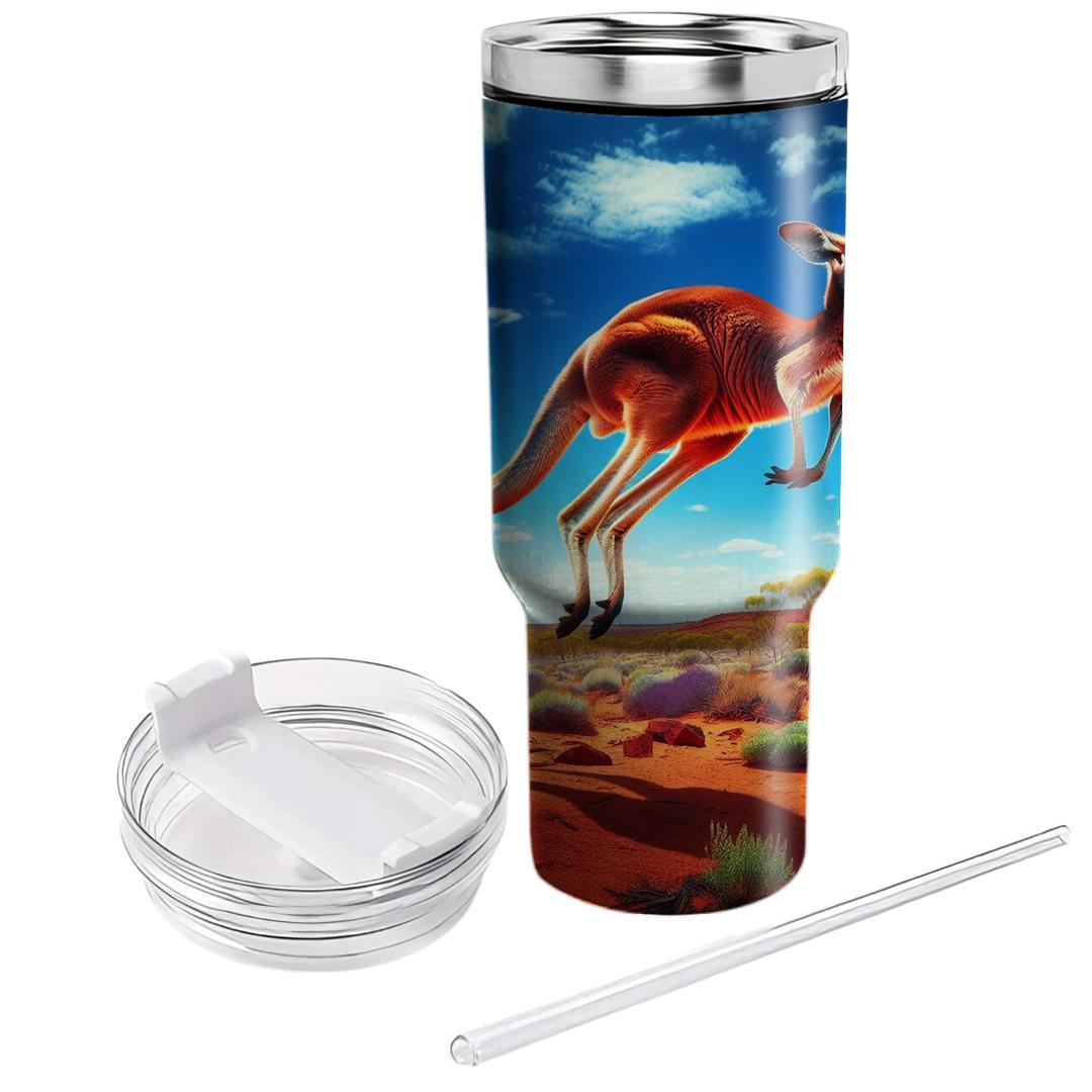 Energetic Kangaroo Hop  Travel Tumblers