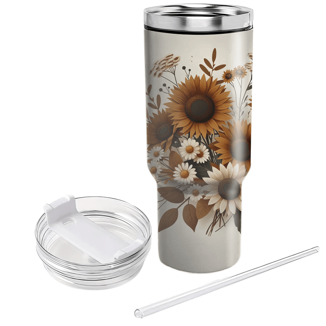 Rustic Floral Charm  Tumblers With Lids