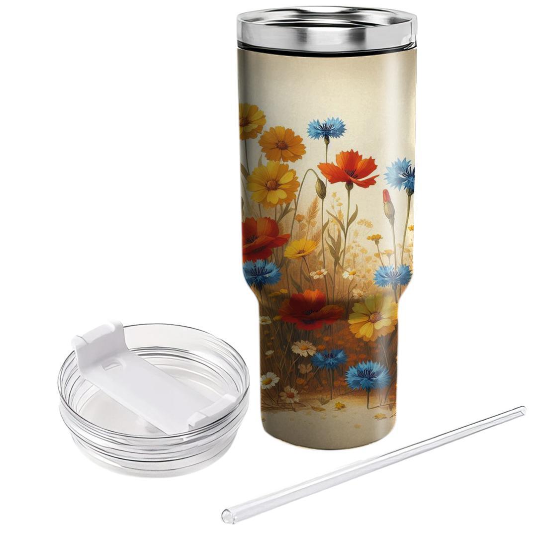 Rustic Wildflower Path  Unique Tumblers