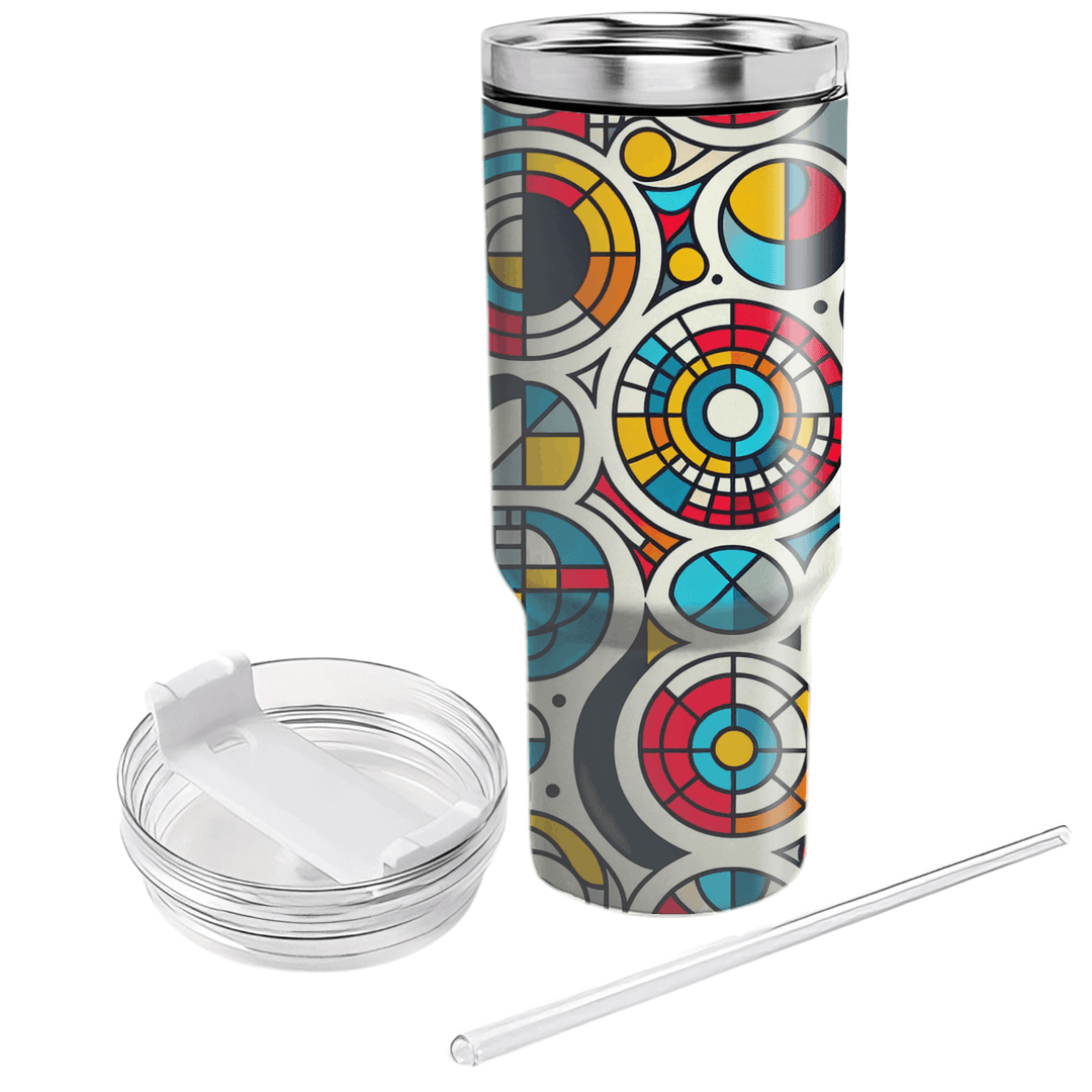 Abstract Mosaic Circle  Insulated Tumblers