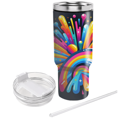 Rainbow Retro Burst  Tumbler Cups