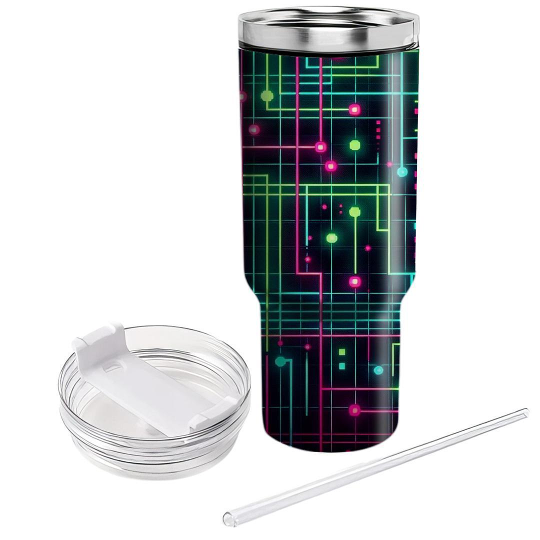 Neon Grid Dreams  Unique Tumblers