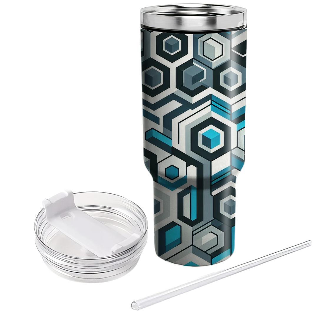 Futuristic Hexagonal Grid  Tumblers For Gifts