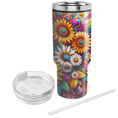 Bright Floral Jubilee  Travel Tumblers
