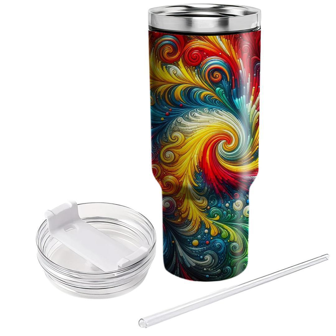 Groovy Rainbow Tie-dye  Tumbler Cups