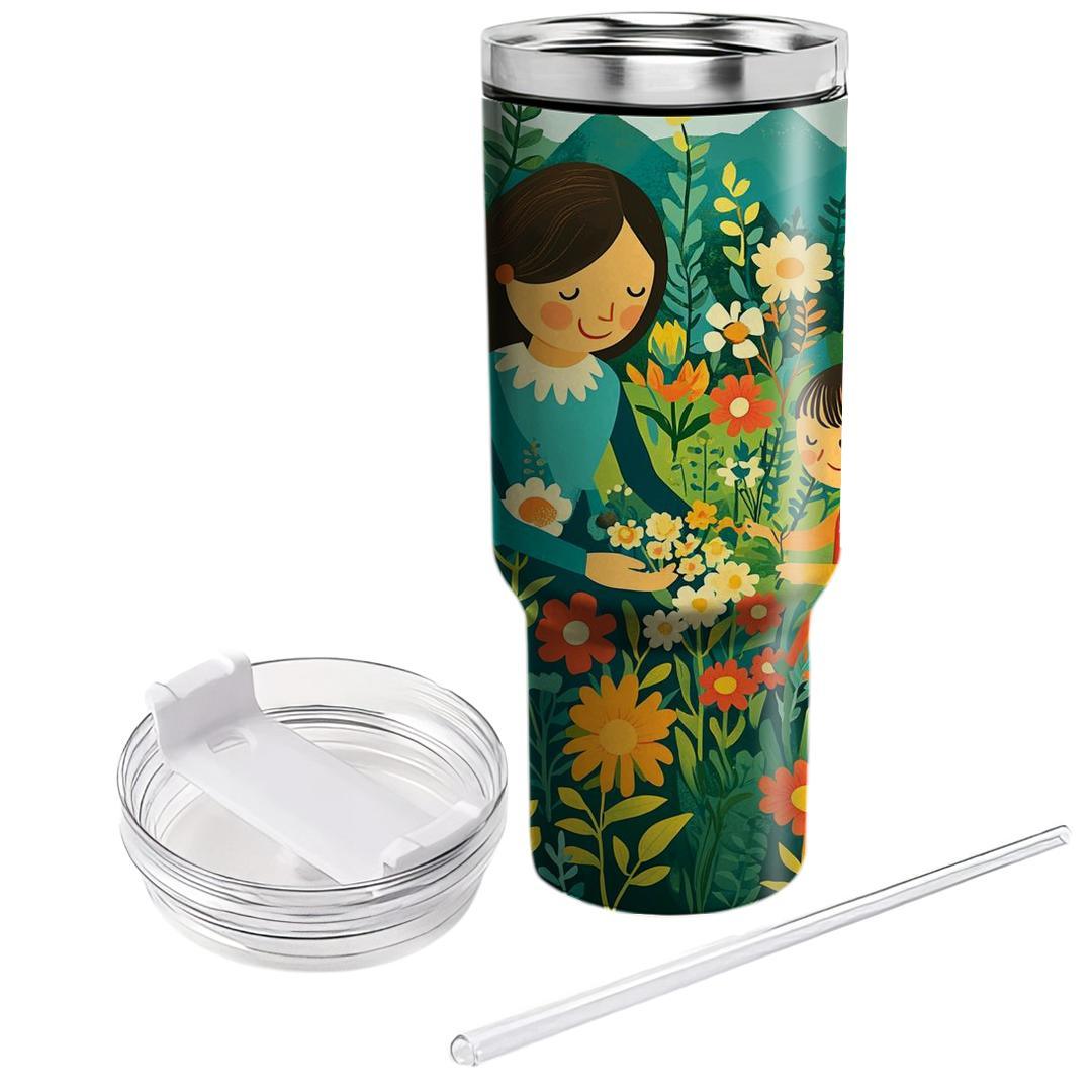 The Garden Of Memories: A Mother’s Love Cultivating Growth Tumblers With Lids