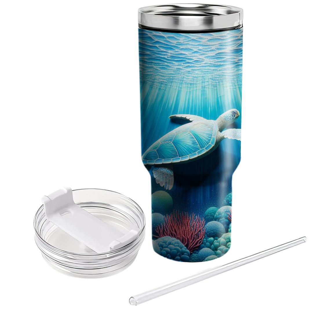 Underwater Wonderland Turtle  Travel Tumblers