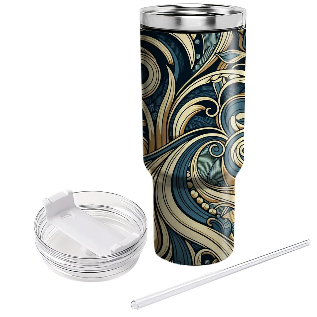 Art Nouveau Blossom  Tumblers With Lids