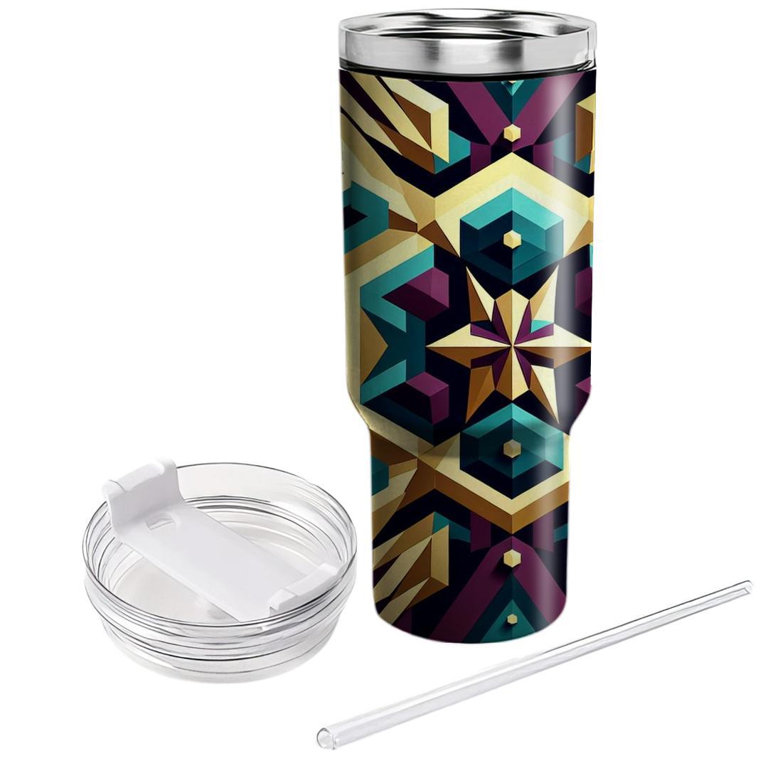 Geometric Hexagon Stars  Decorative Tumblers