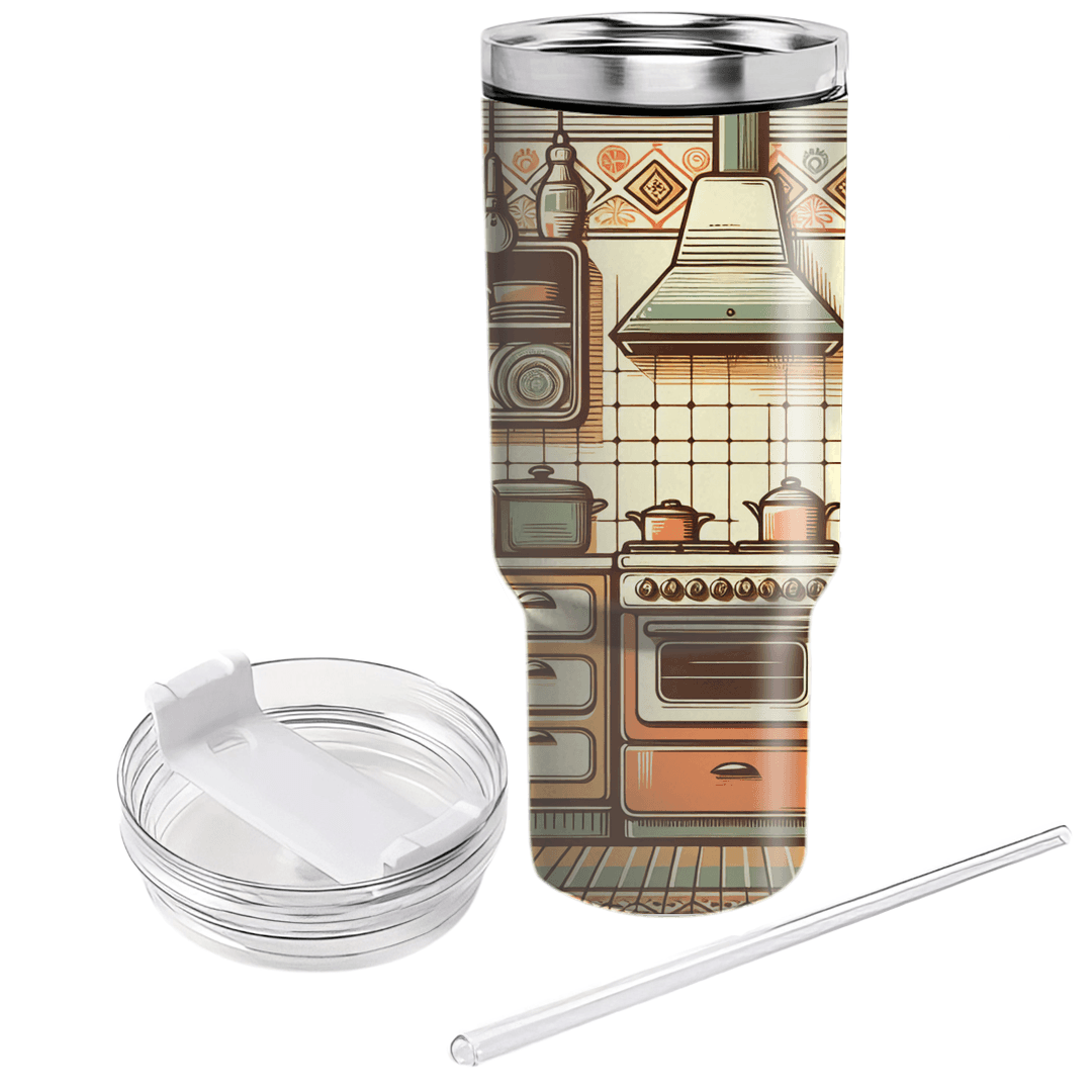 Charming Retro Kitchen Scenes Decorative Tumblers