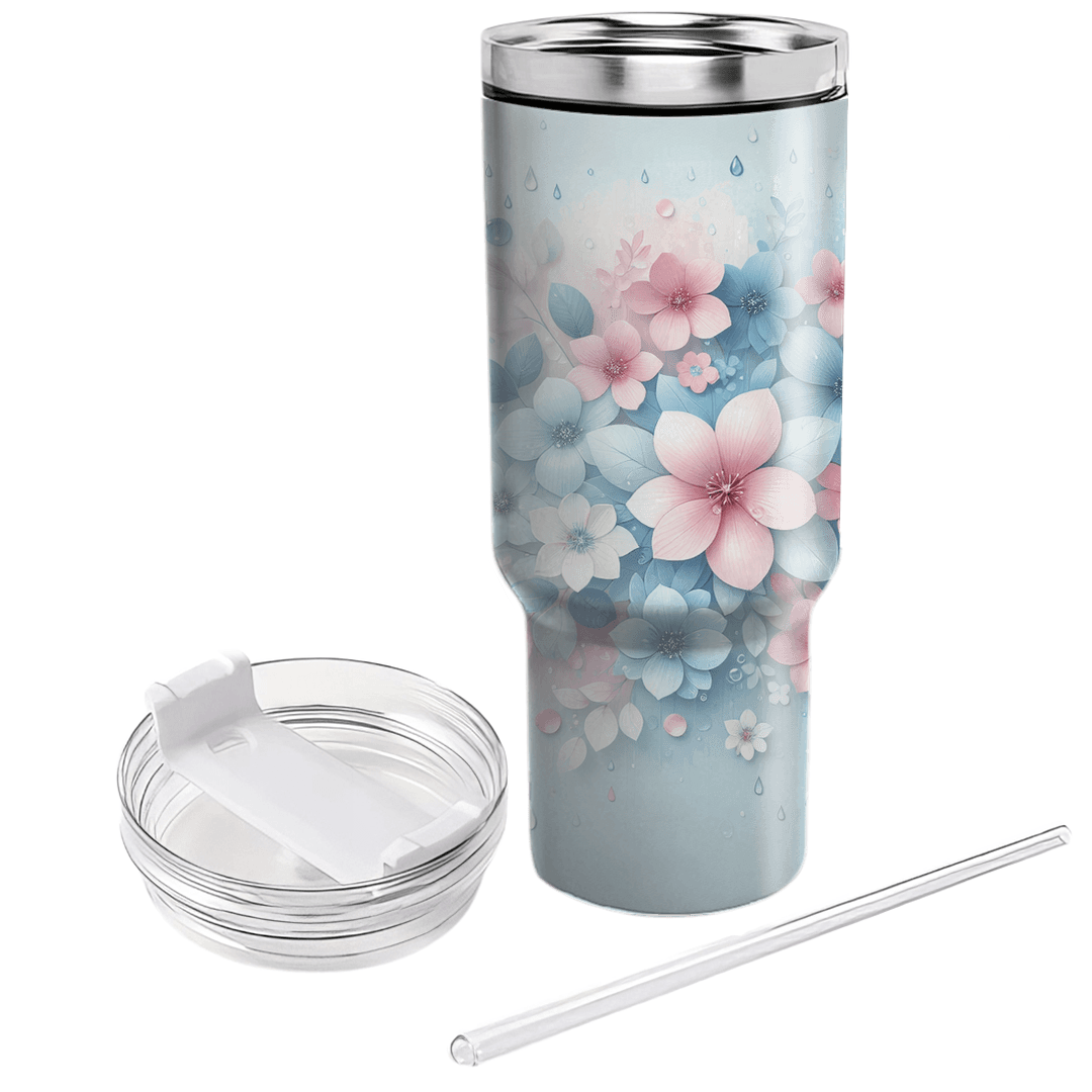 Spring Rain Petals  Personalized Tumblers