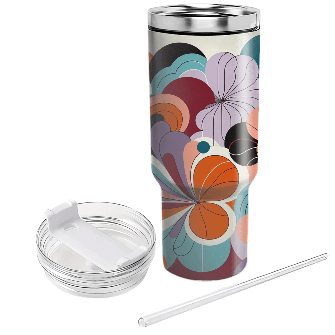 Retro Abstract Blooms  Tumblers For Gifts