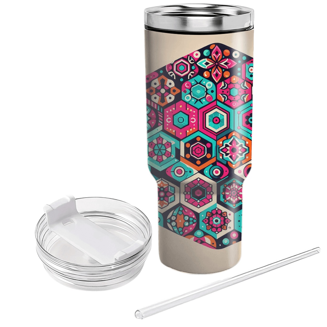Colorful Hexagon Patterns  Custom Tumblers