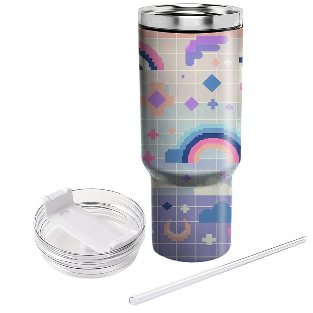 Pixel Pastel Dreams  Unique Tumblers