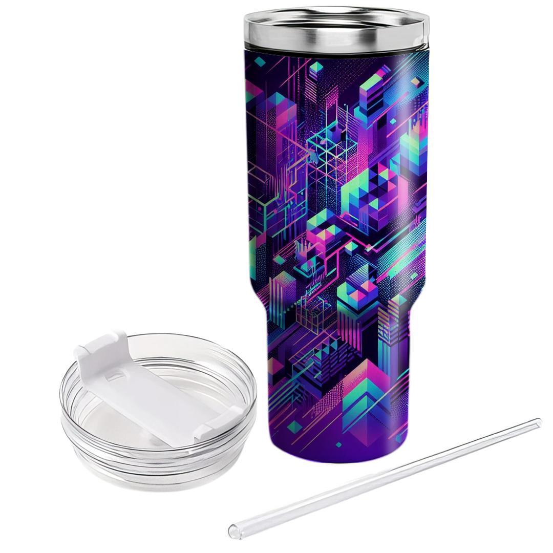 Glitch Wave  Travel Tumblers