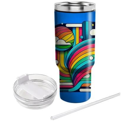 80s Retro Rainbow  Personalized Tumblers