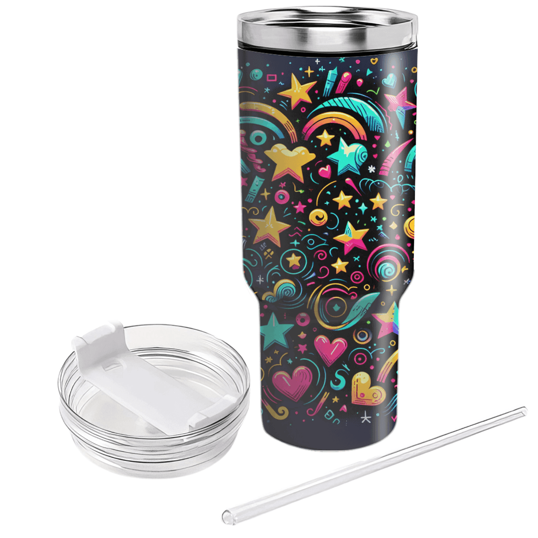 Neon Doodle Explosion  Tumblers For Gifts