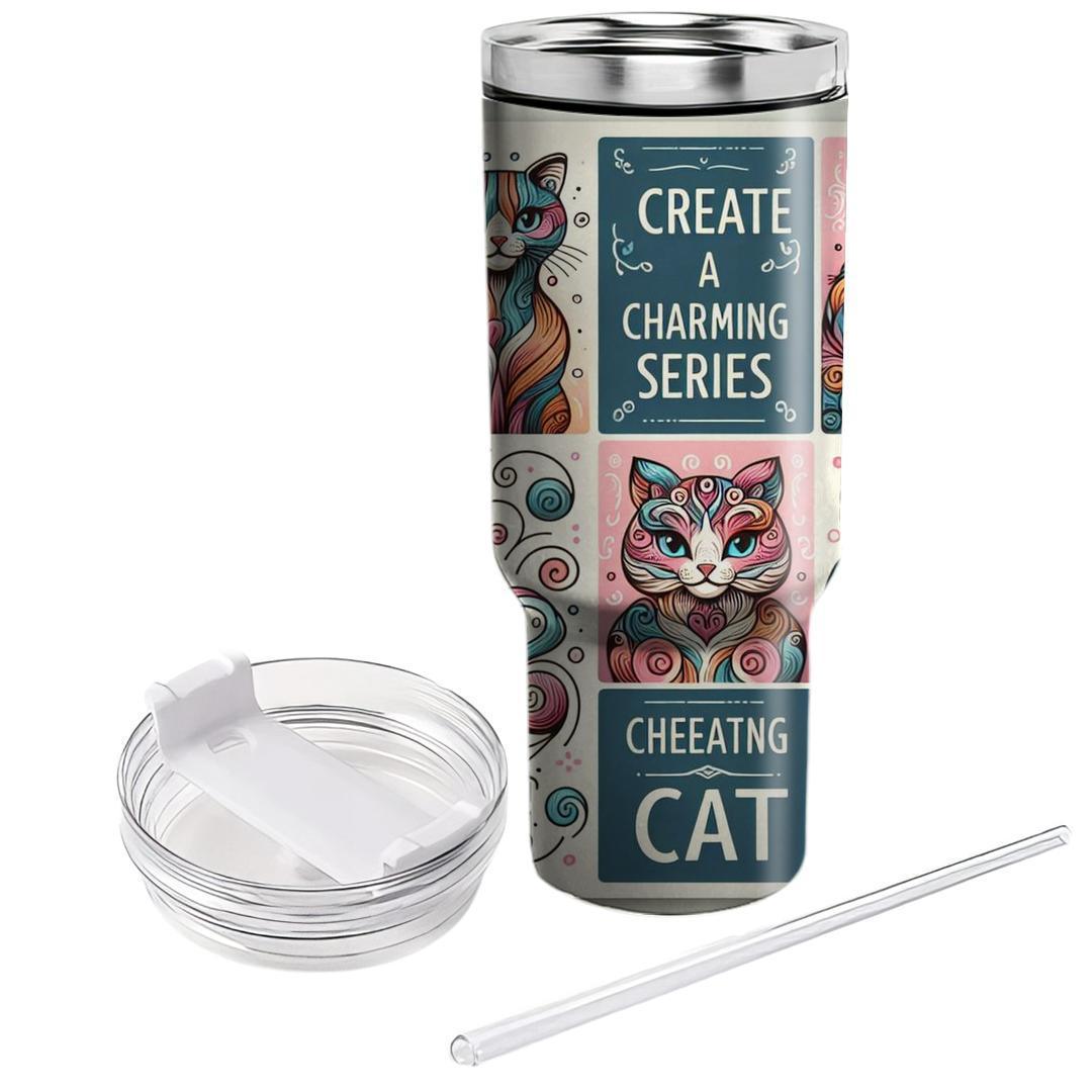 Whimsical Cat Portraits  Travel Tumblers