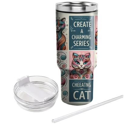 Whimsical Cat Portraits  Travel Tumblers