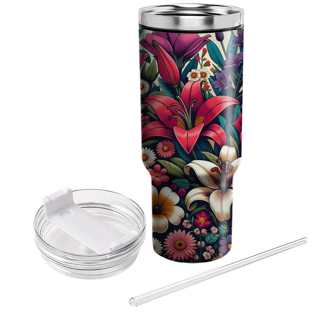 Spring Floral Rhapsody  Travel Tumblers