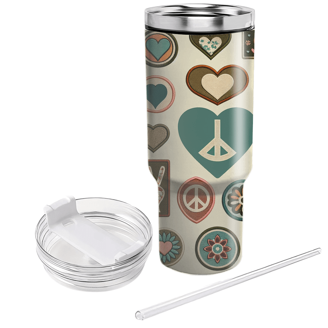 Peace And Love Patchwork  Custom Tumblers