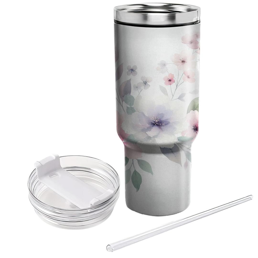 Soft Blossom Whispers  Insulated Tumblers