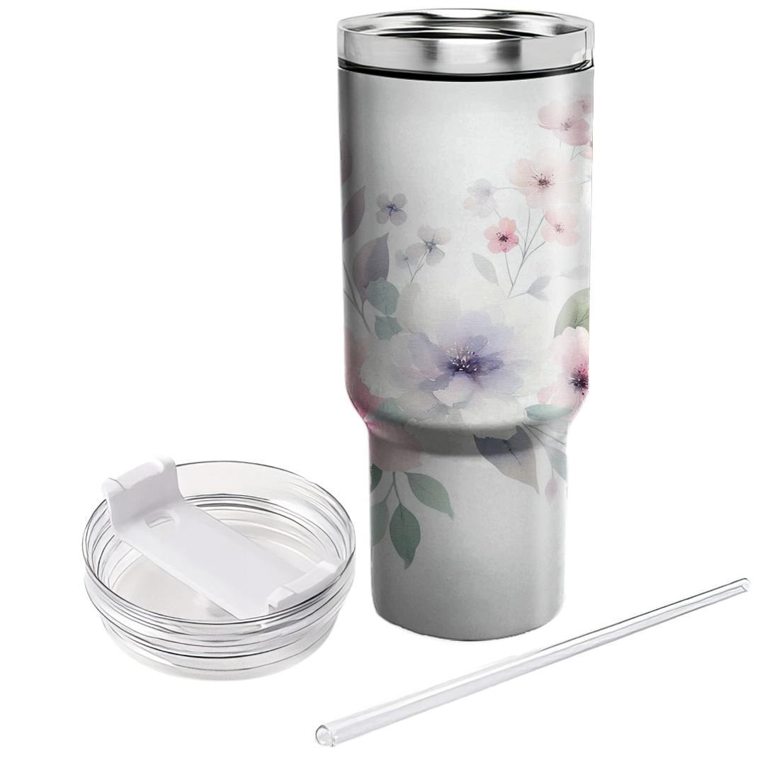 Soft Blossom Whispers  Insulated Tumblers