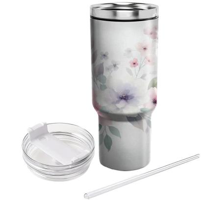 Soft Blossom Whispers  Insulated Tumblers