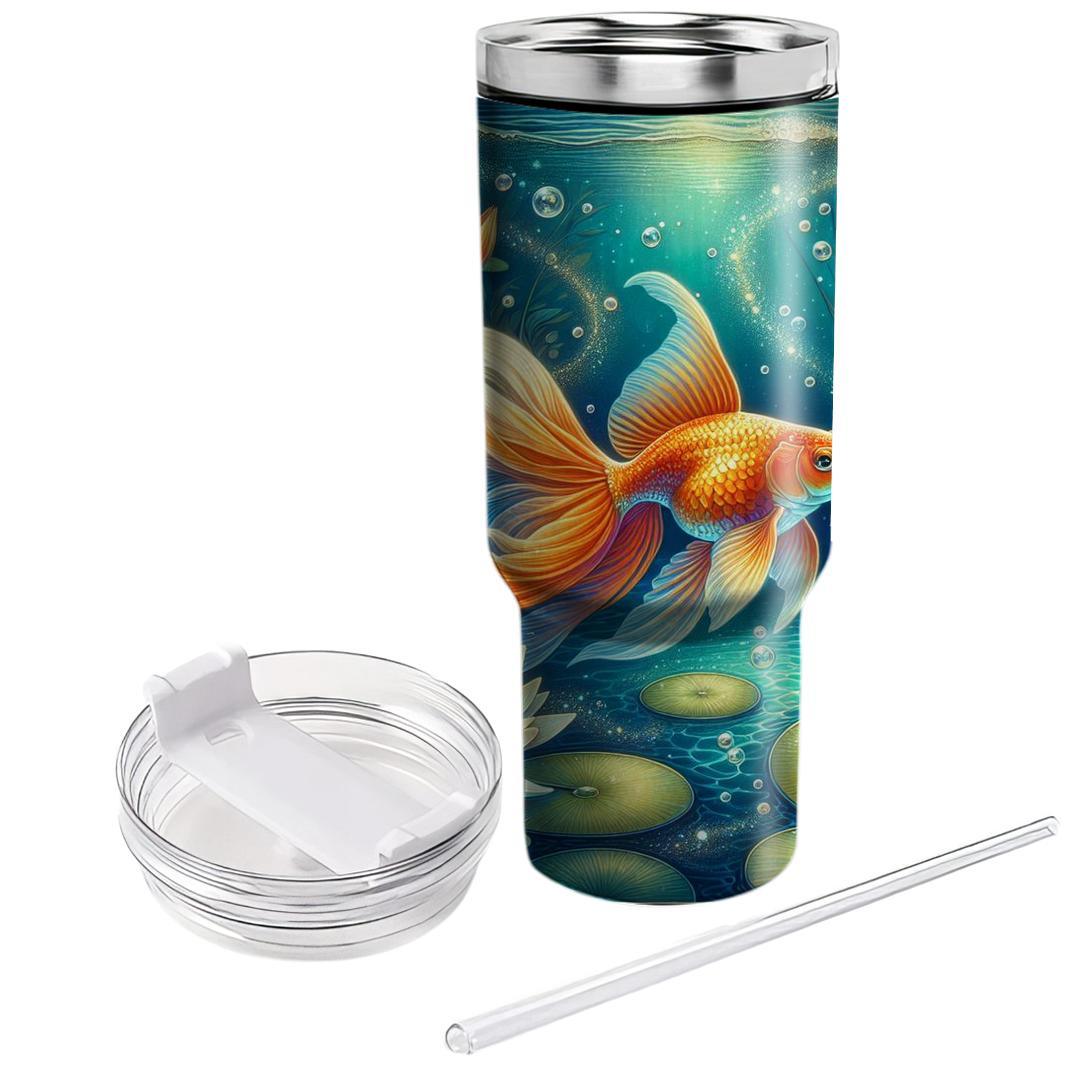 Glittering Goldfish Pond  Decorative Tumblers