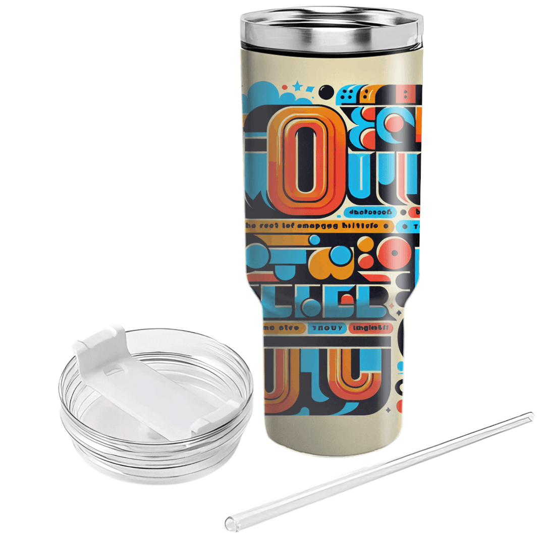 Funky 70s Typography Decorative Tumblers