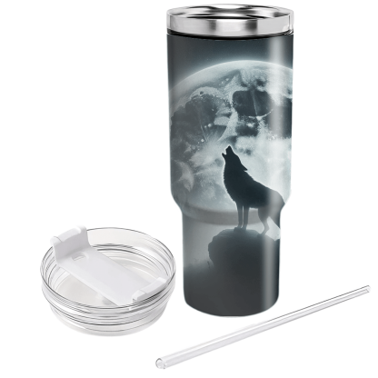 Majestic Wolf Moon  Tumbler Cups