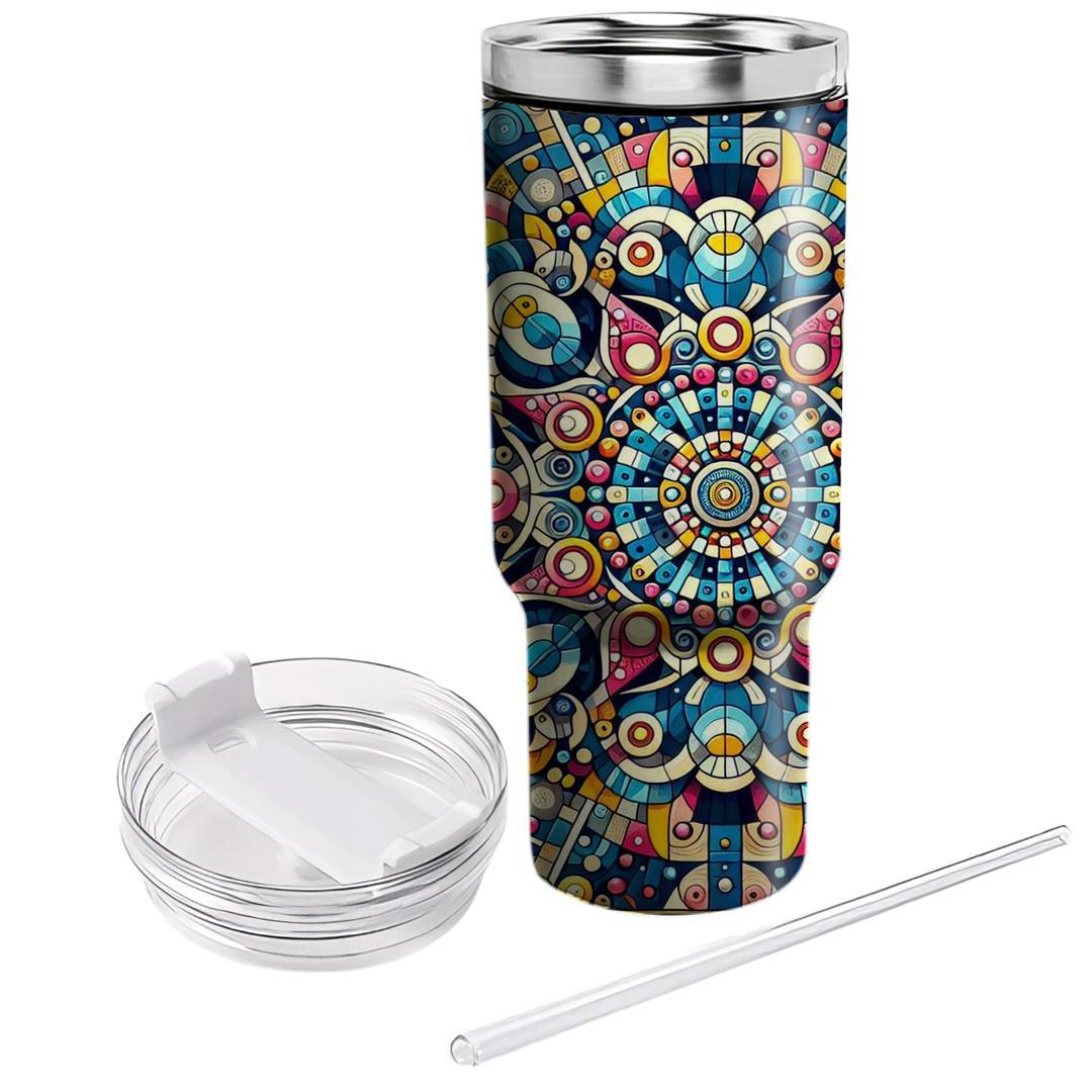 Funky Kaleidoscope Burst  Tumbler Cups