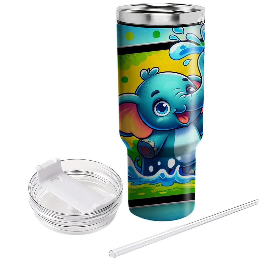 Whimsical Elephant Joy  Tumblers With Lids