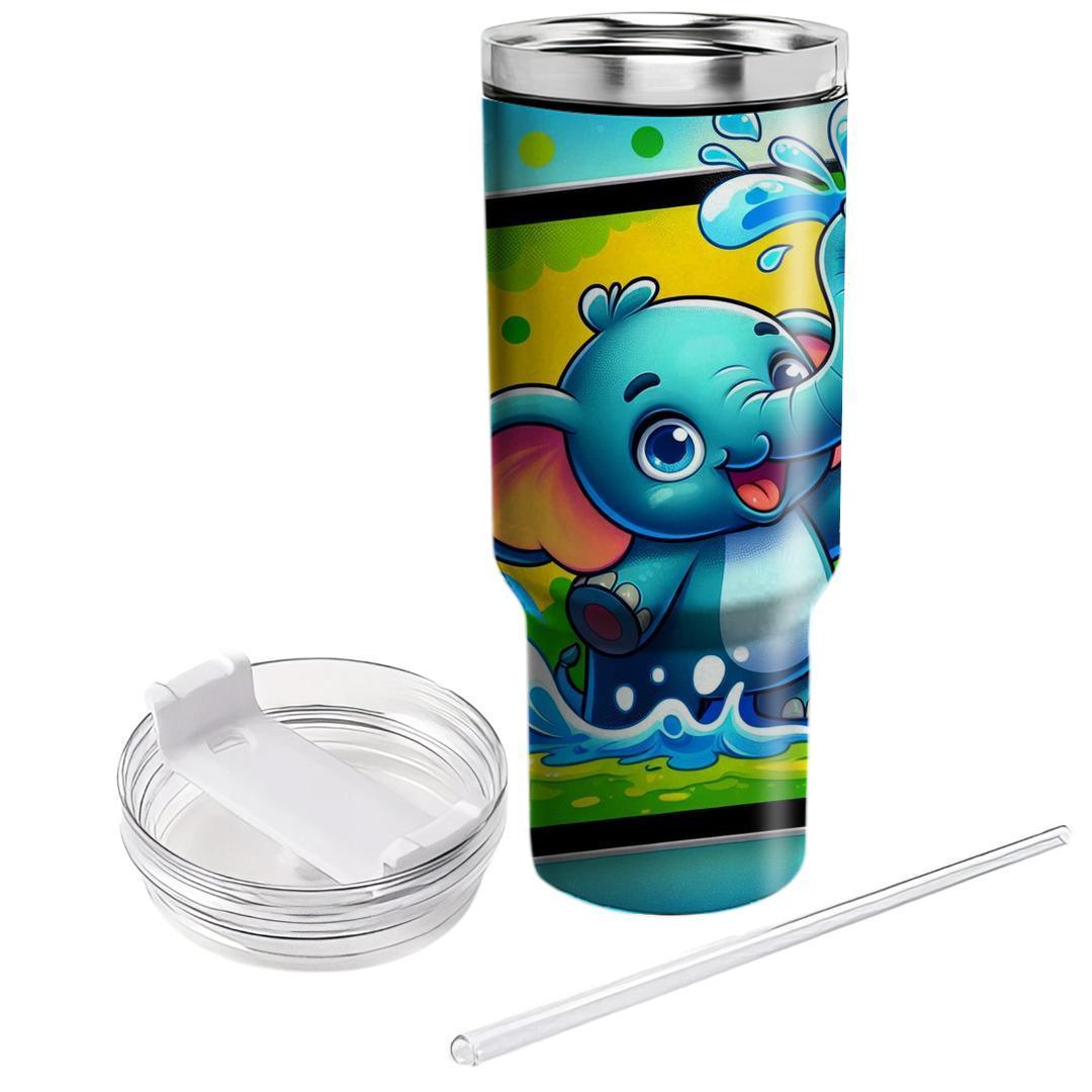 Whimsical Elephant Joy  Tumblers With Lids
