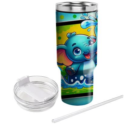 Whimsical Elephant Joy  Tumblers With Lids