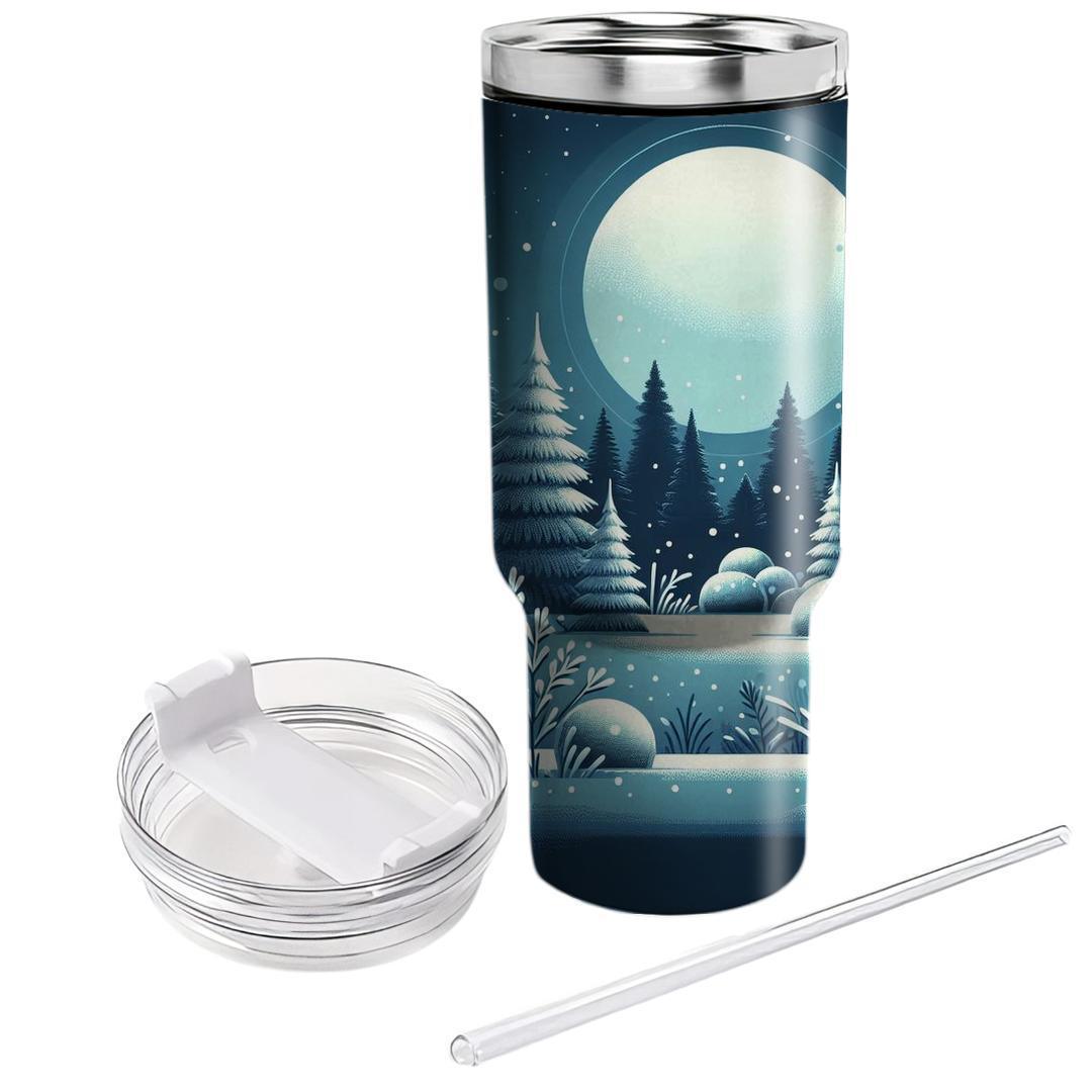 Winter Frosty Woodland  Travel Tumblers