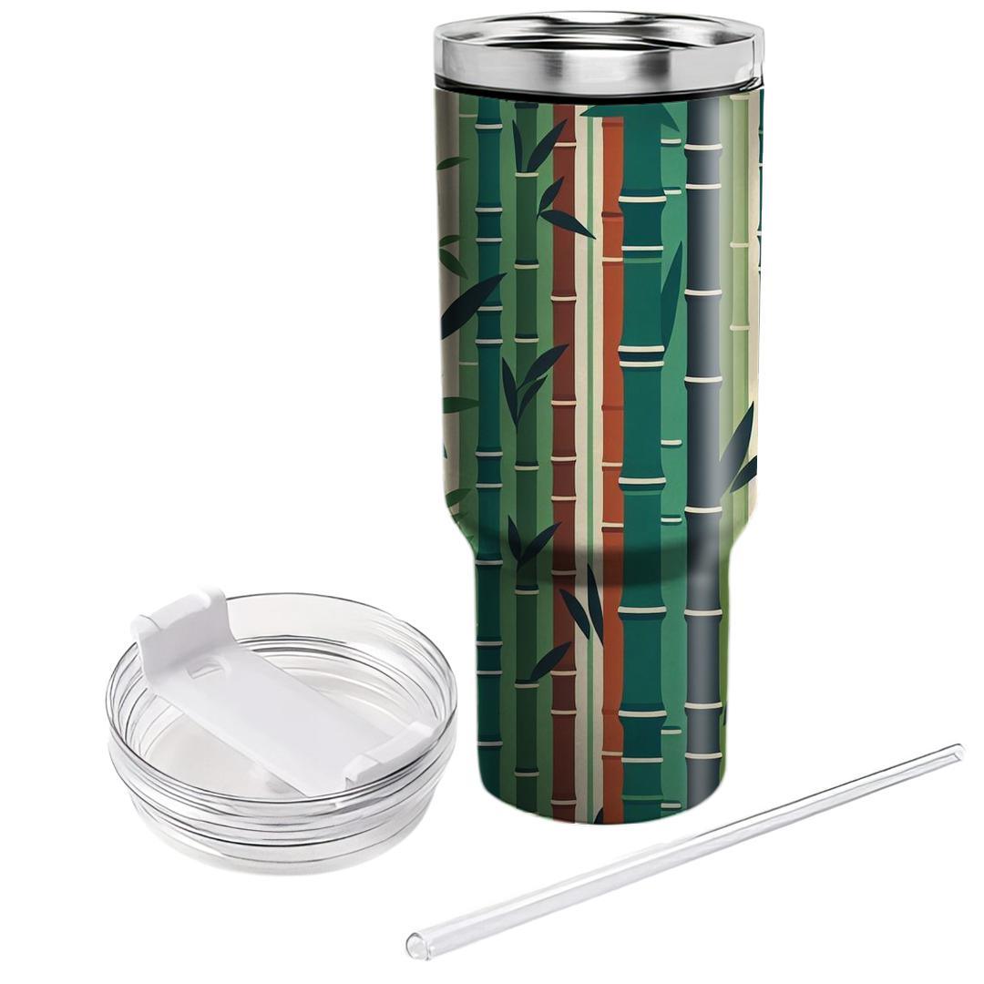 Bamboo Stalks Vertical Pattern  Travel Tumblers