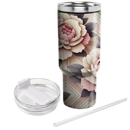 Elegant Peony Pattern  Tumblers For Gifts