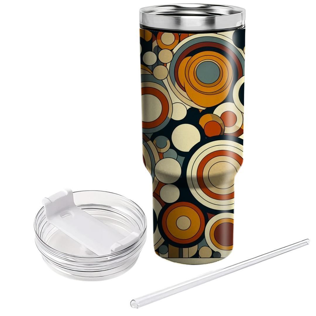 Retro Circular Pattern  Tumblers With Lids